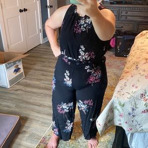 Loft Navy Blue Floral jumpsuit